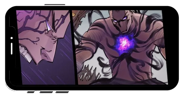 Shades Shadow Fight Roguelike MOD APK warrior with glowing purple chest energy.