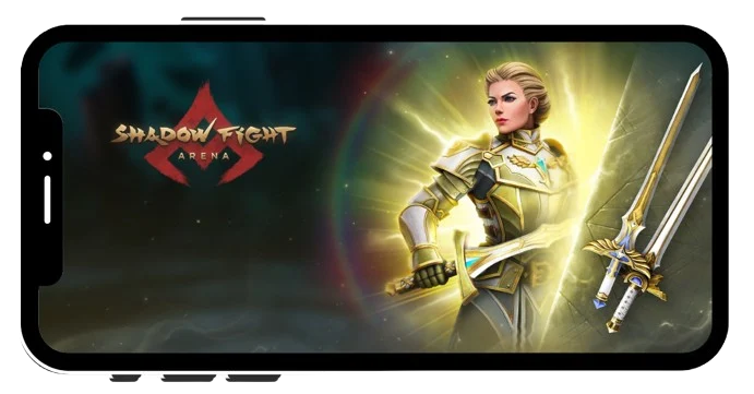 Helga with War Hammer using earth manipulation powers in Shadow Fight 4 MOD APK.