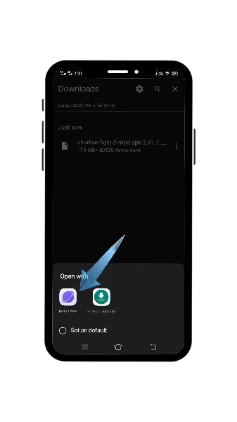 Either go to File Manager and click the downloaded file, or use the APK Installer app to install Shadow Fight 2.