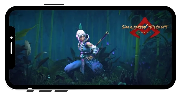Yunlin wielding Nunchaku with Chi Control powers, delivering rapid strikes to overwhelm opponents in Shadow Fight 4