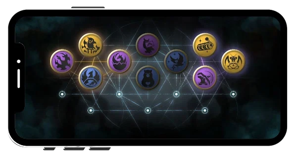 Shades Shadow Fight Roguelike MOD APK all character skill icons and abilities upgrade screenc