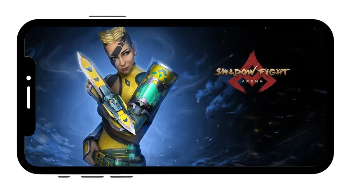 Female fighter in Shadow Fight 4 MOD APK wielding venom-coated multi-blades, using poison attacks to dominate enemies in combat.